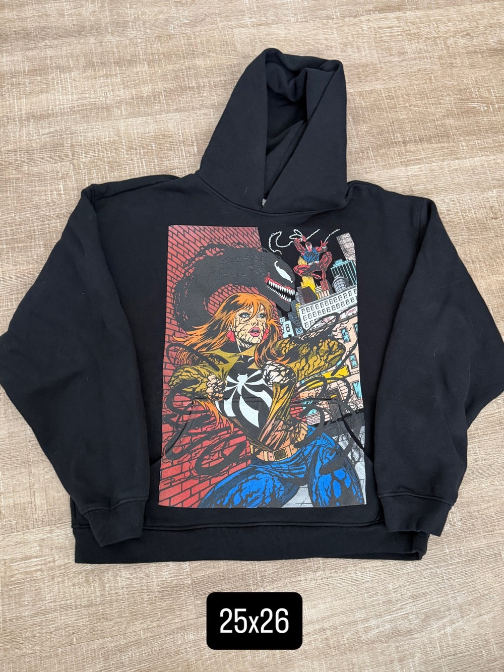 Nickystees Mary Jane black hoodie symbiotic men’s xl Spiderman